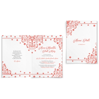 Zaproszenia ślubne Maja - Składane Motyw Czerwone