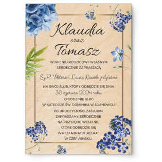 Zaproszenia ślubne Dream - Drewniane Motyw 4