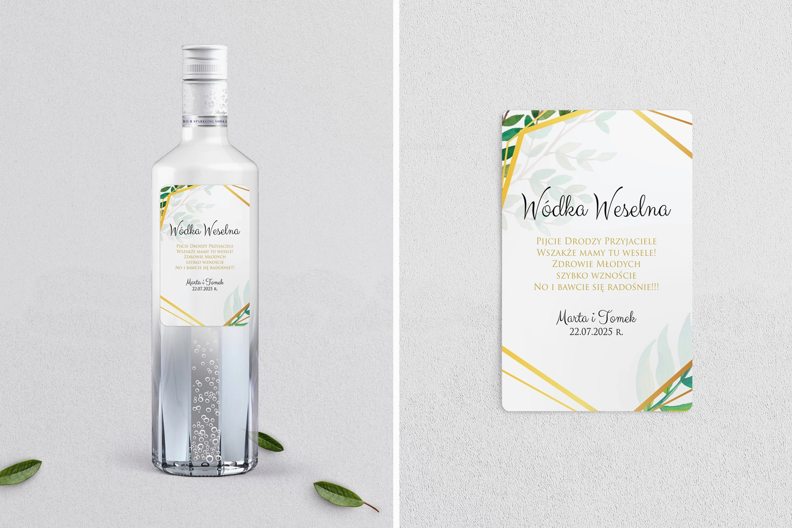 Naklejki na alkohol - Flowers & Frame Motyw 2