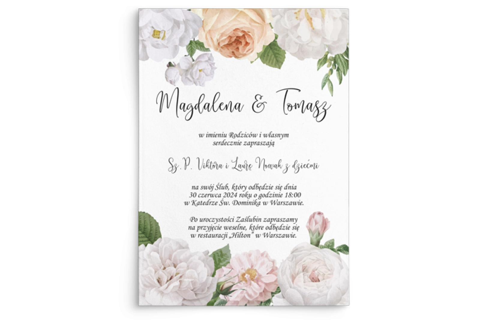 Zaproszenia ślubne Ofelia - Motyw 3