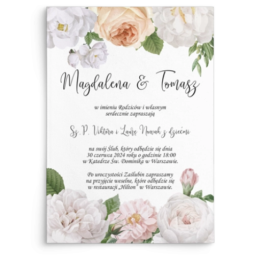 Zaproszenia ślubne Ofelia - Motyw 3