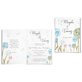 Zaproszenia ślubne Biały Czas - Składane Motyw 4