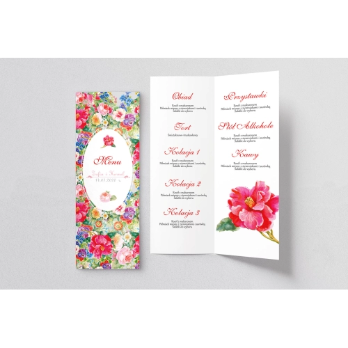 Menu Weselne Pobieramy się - Motyw 1