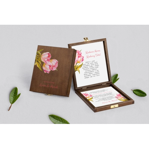 Zaproszenie dla Rodziców - brązowe Sweet Love Motyw 4