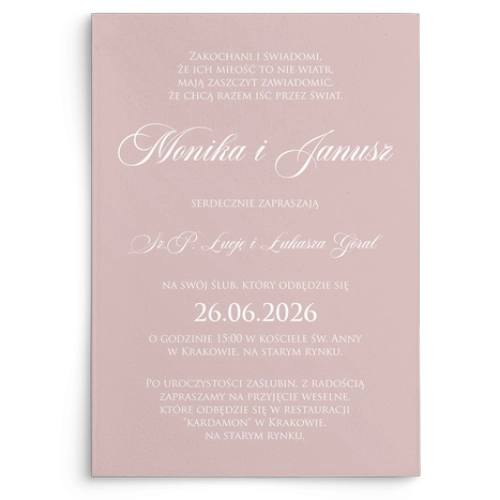 Zaproszenia ślubne Bella - Motyw 3