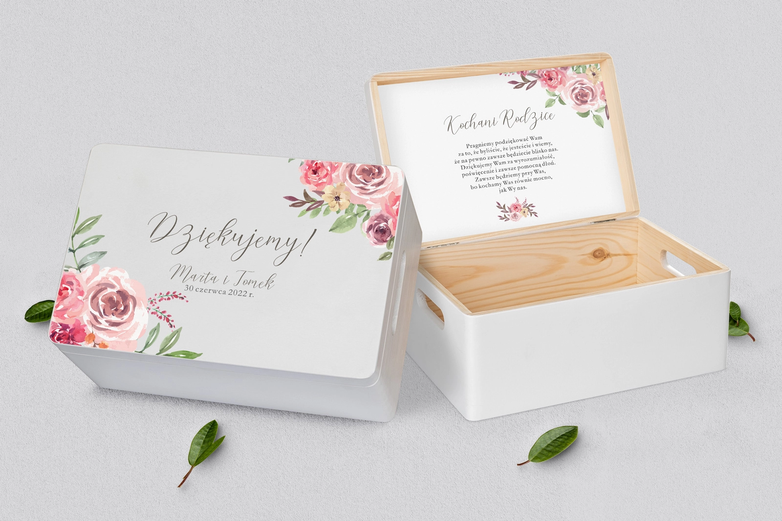 Skrzyneczka dla Rodziców - biała PasteLove Motyw 2