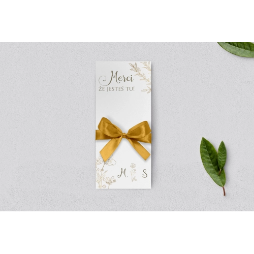 Podziękowanie Merci - Karteczka Fiori - Motyw 2