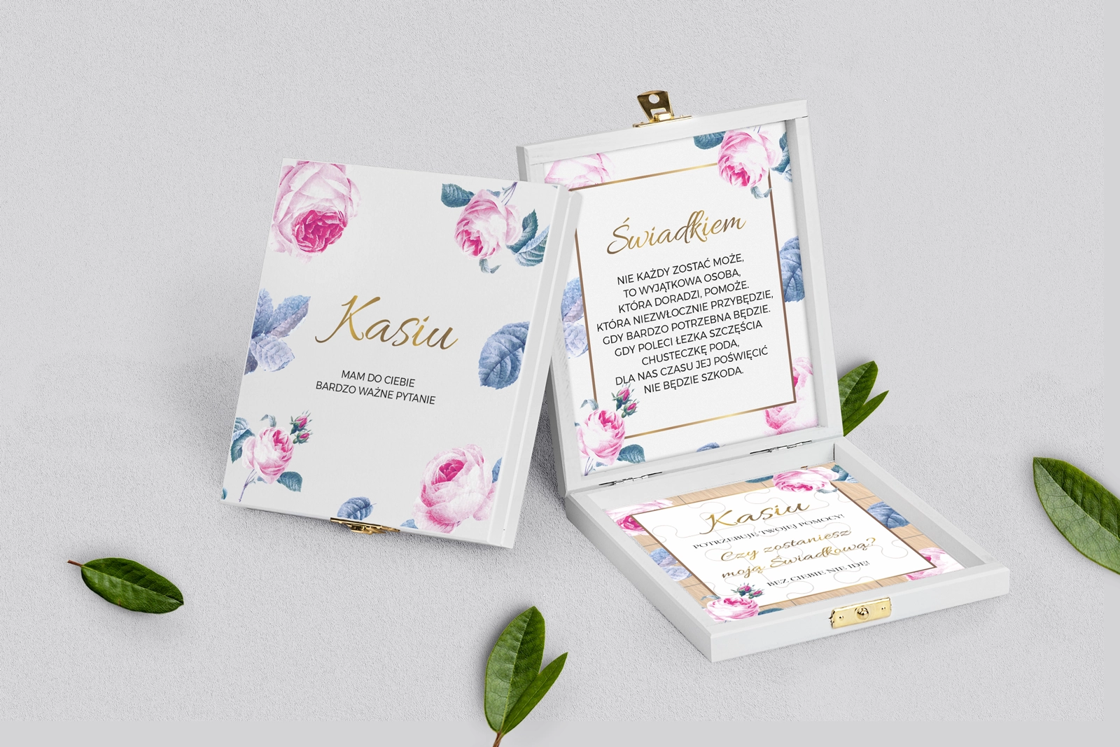 Prośba o świadkowanie - białe puzzle Dream Motyw 3