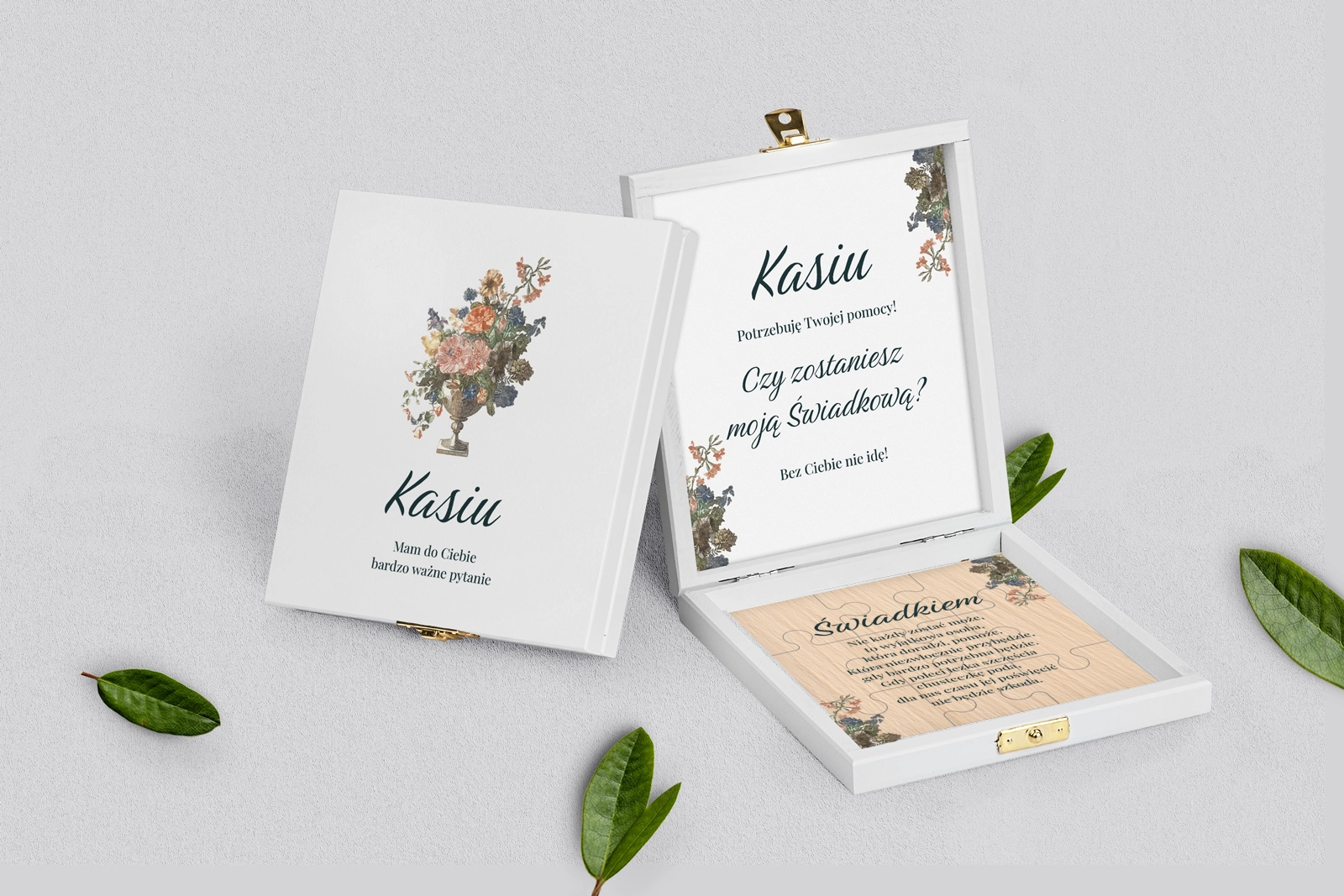 Prośba o świadkowanie - białe puzzle Rustic Summer Motyw 3