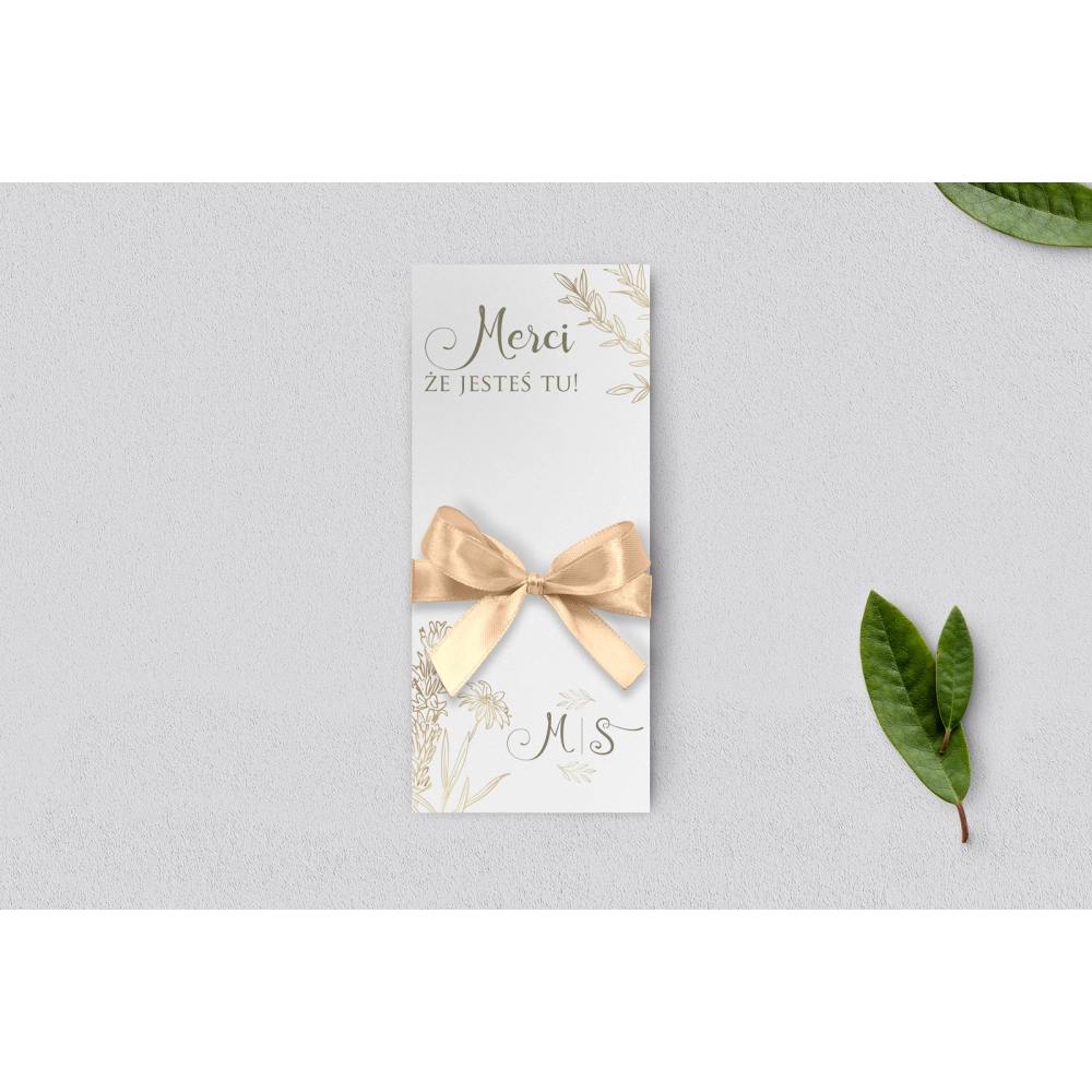 Podziękowanie Merci - Karteczka Fiori - Motyw 1