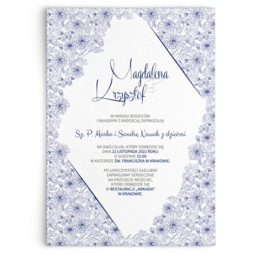 Zaproszenia ślubne Fancy - Motyw Granatowy