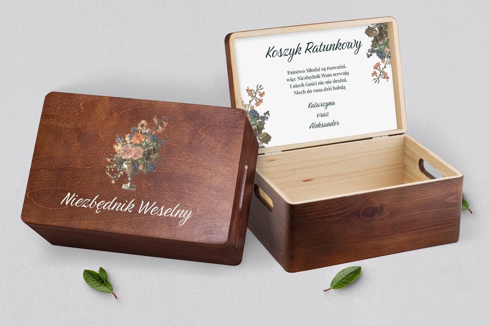 Koszyczek ratunkowy weselny brązowy - Rustic Summer Motyw 3