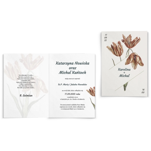 Zaproszenia ślubne Wild Nature - Składane motyw 1