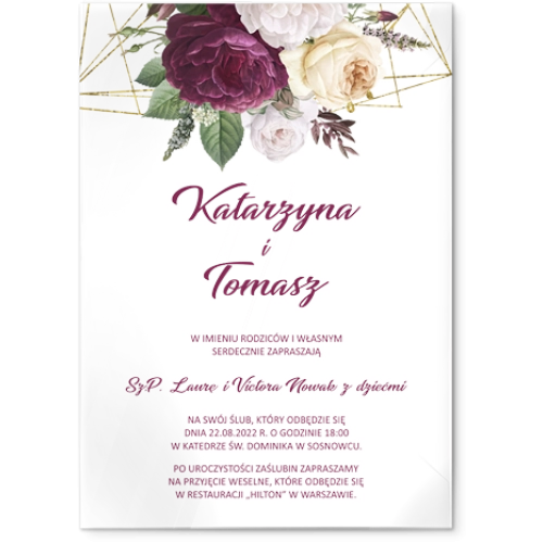 Zaproszenia ślubne Modena - Akrylowe Motyw 1