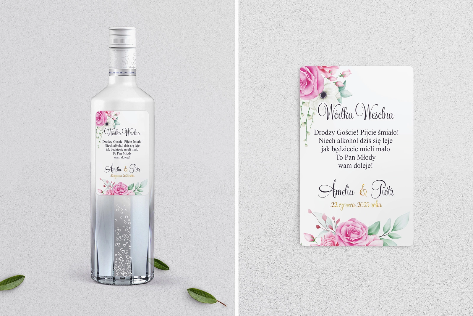 Naklejki na alkohol - Geometryczne serce - Motyw 1