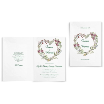 Zaproszenia ślubne Heart of Flowers - Składane motyw 3