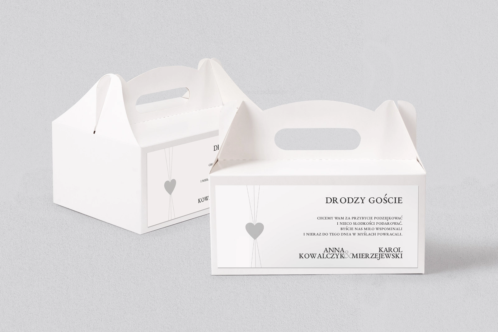 Pudełko na ciasto weselne Elegance - Motyw 2