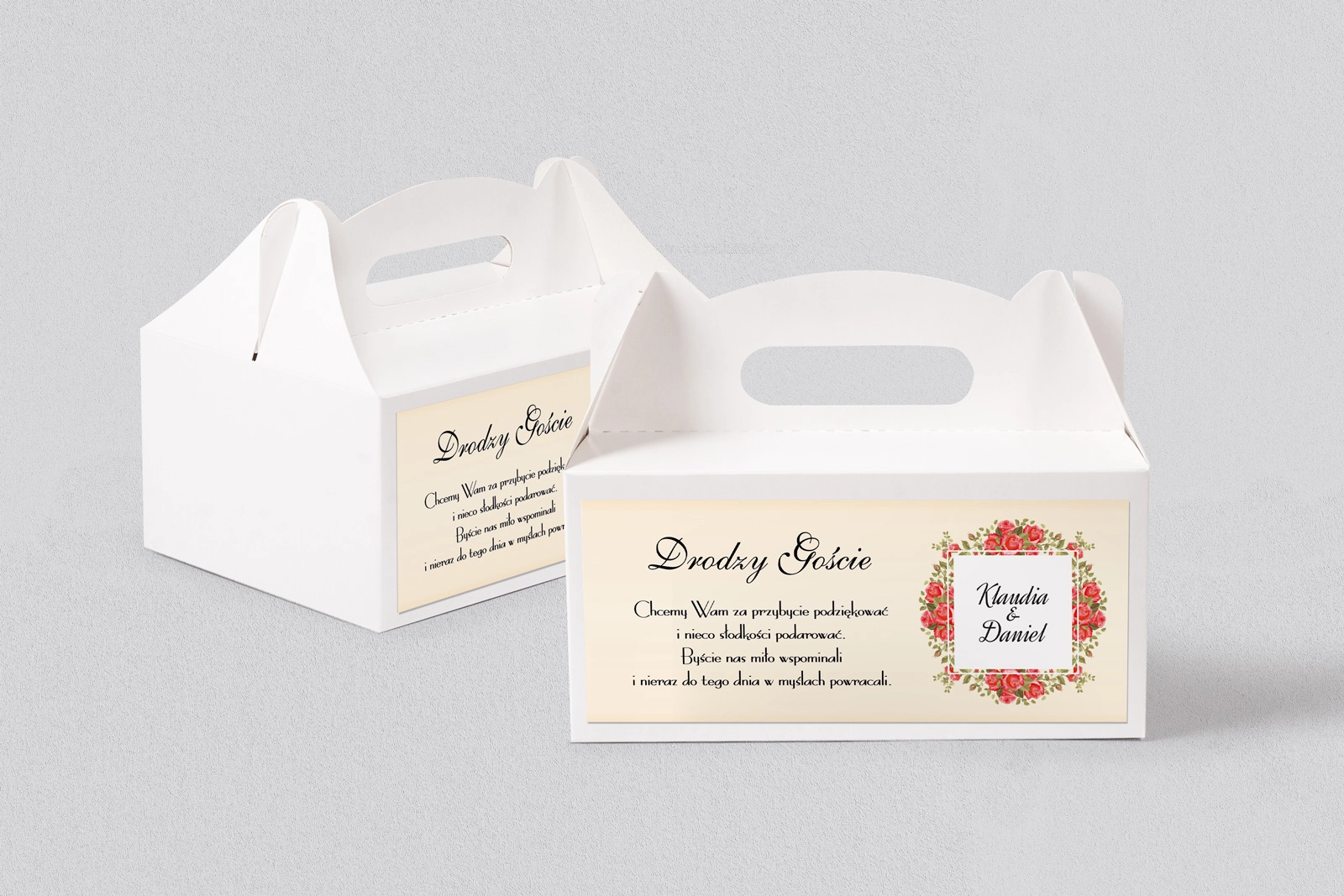 Pudełko na ciasto weselne Love Motyw 6