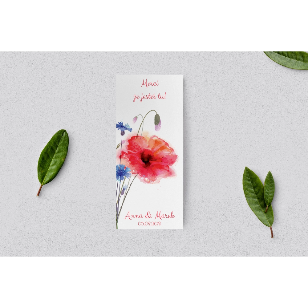 Podziękowanie Merci - Karteczka Sweet Love - Motyw 2