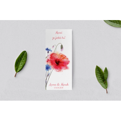 Podziękowanie Merci - Karteczka Sweet Love - Motyw 2