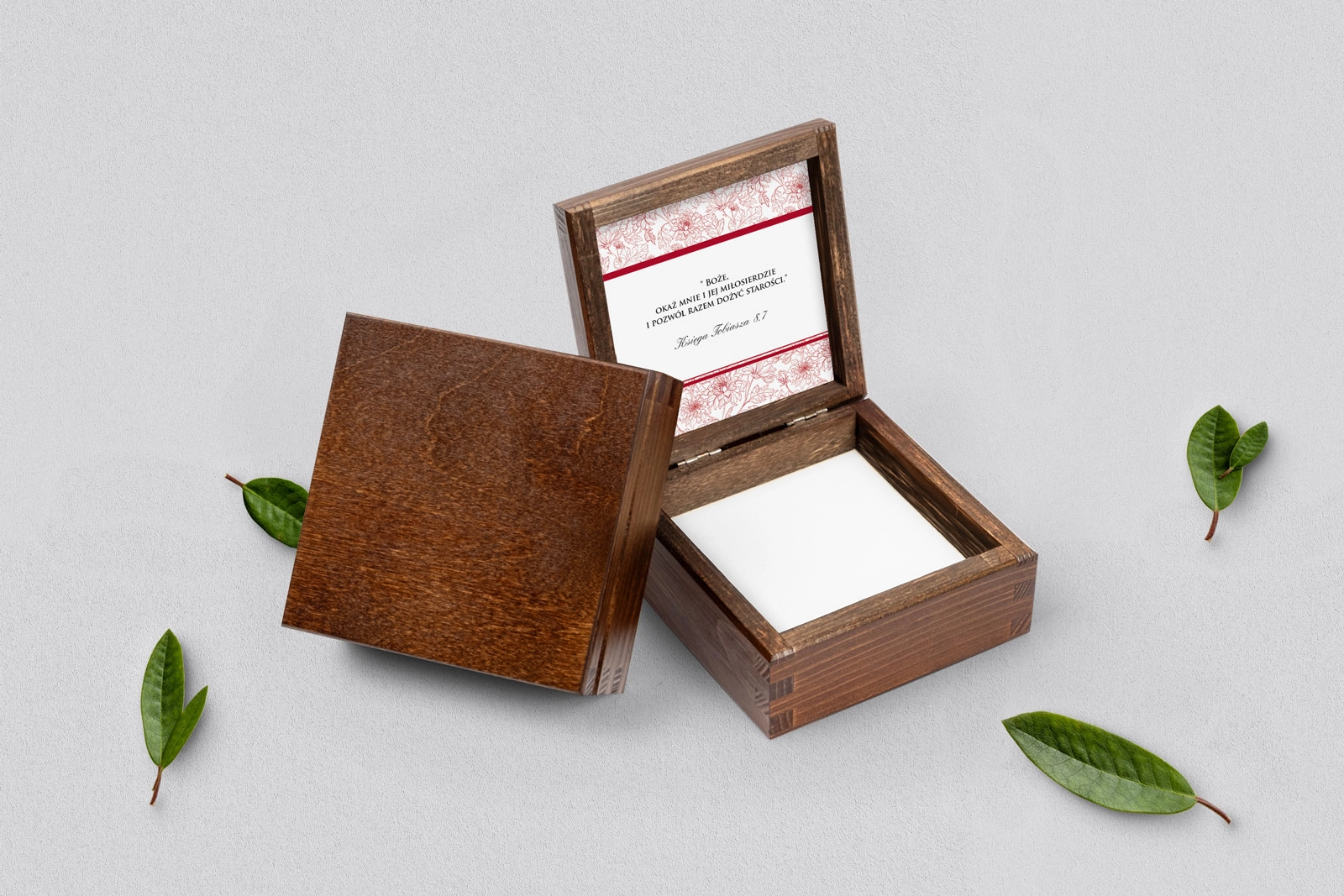 Pudełko na obrączki brązowe - Ornament Motyw 2