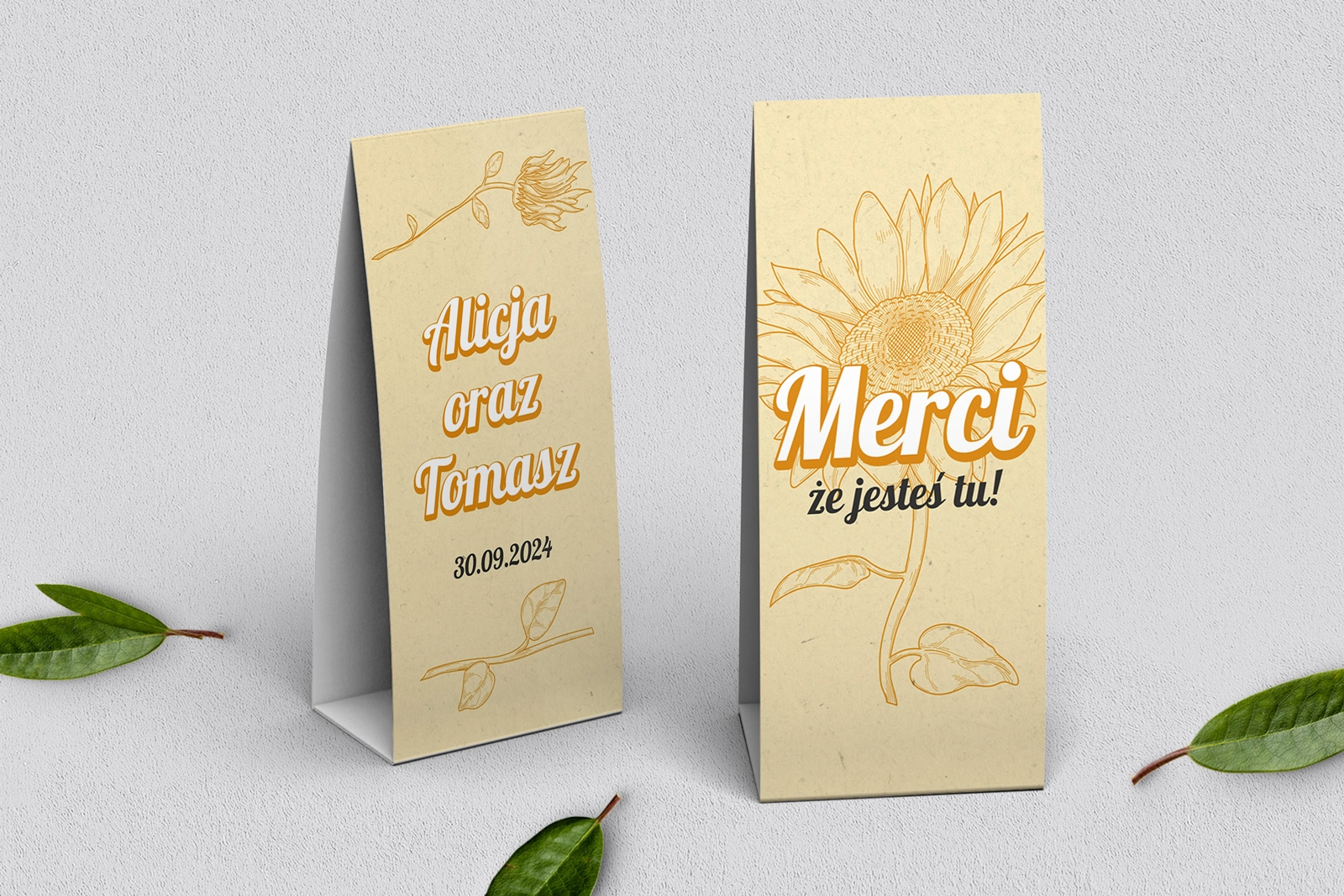 Podziękowanie Merci - Pudełeczko Sunflowers Motyw 1