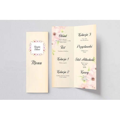 Menu Weselne love Motyw 11