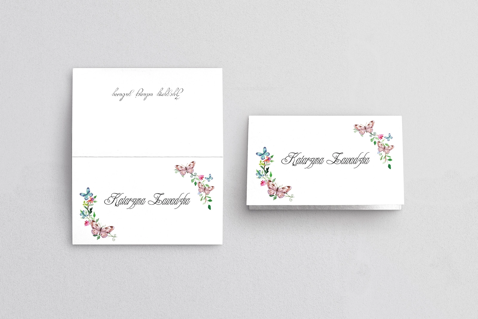 Winietki ślubne składane Akwarelowe Wianki - Motyw 3