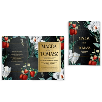 Zaproszenia ślubne Amore - Składane Motyw 3