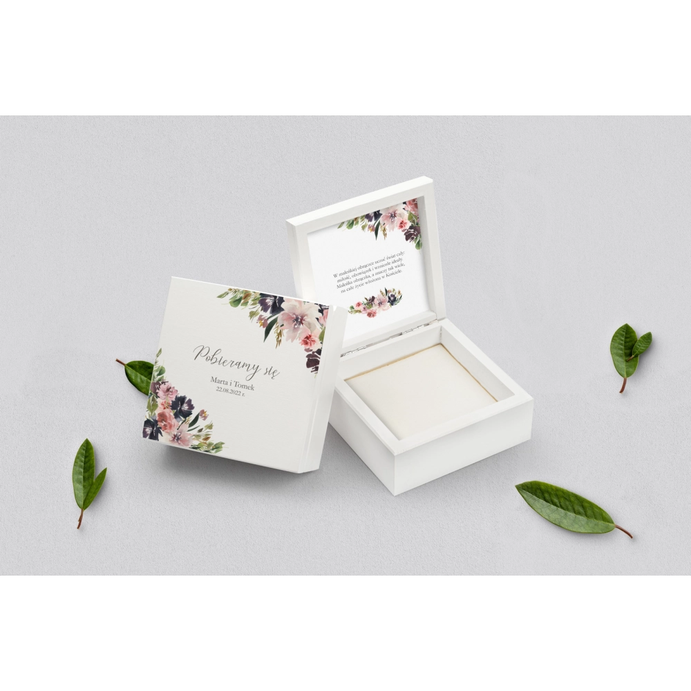 Pudełko na obrączki białe - PasteLove Motyw 4