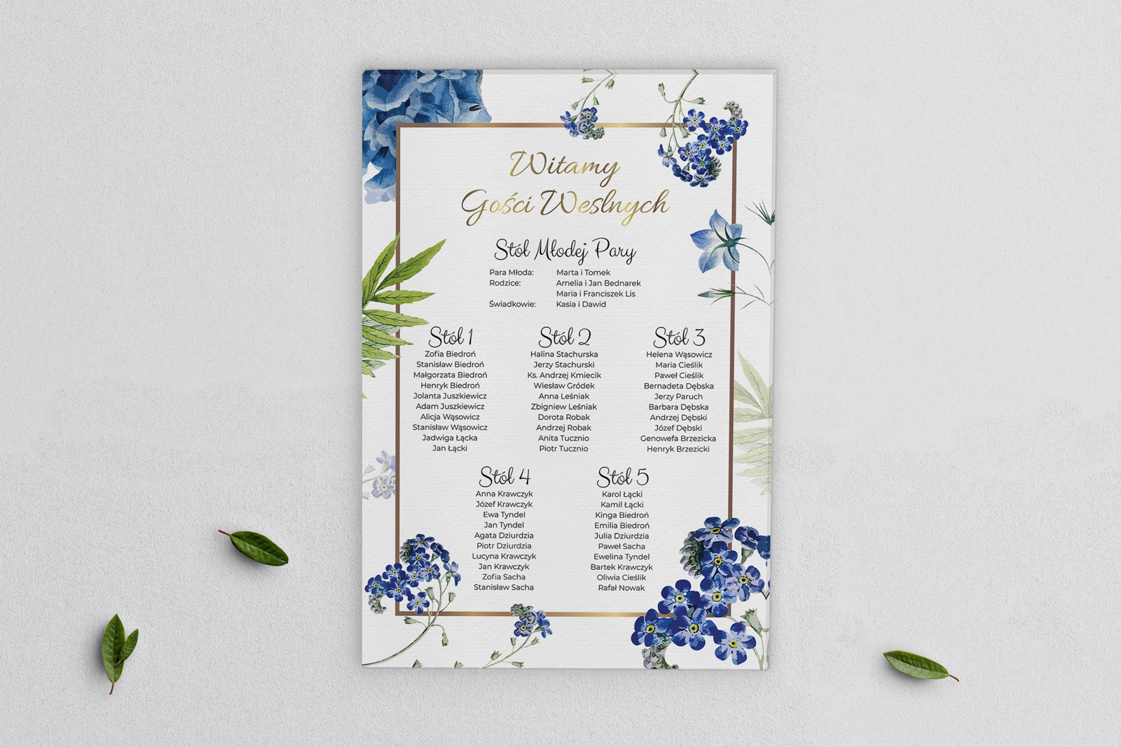 Plan stołów weselnych na płótnie Dream Motyw 4