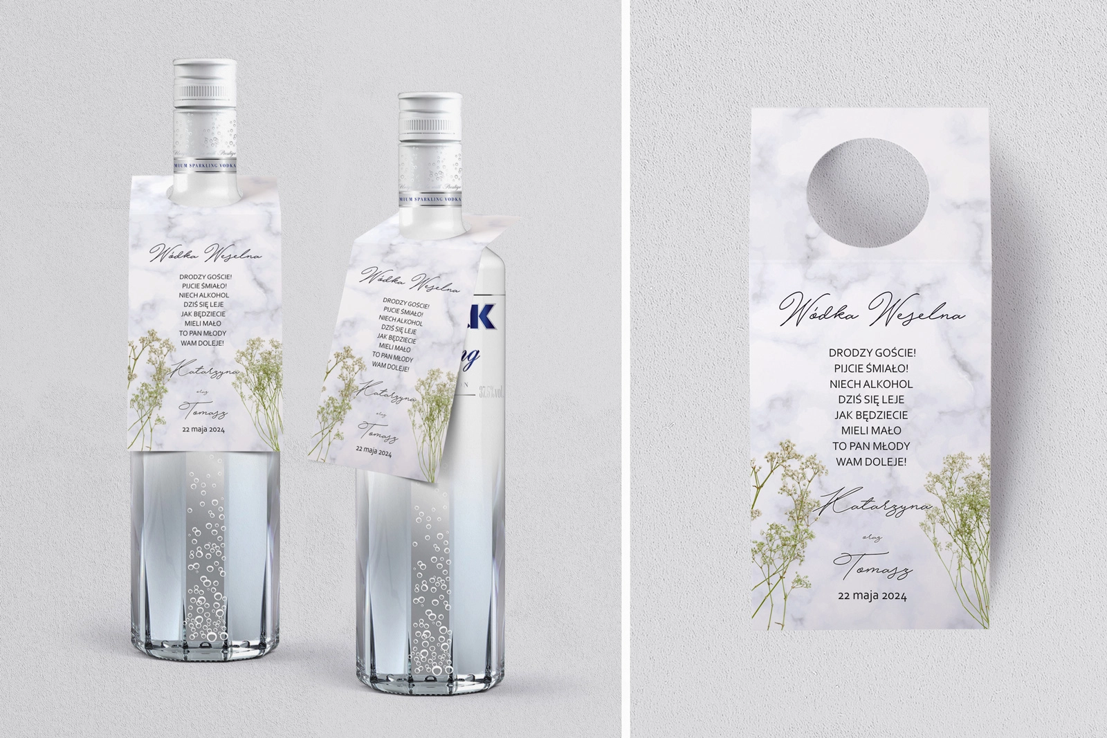 Zawieszka na alkohol oczko Marble leaf Motyw 3