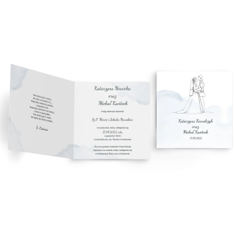 Zaproszenia ślubne True Love - Składane Kwadrat Motyw 3