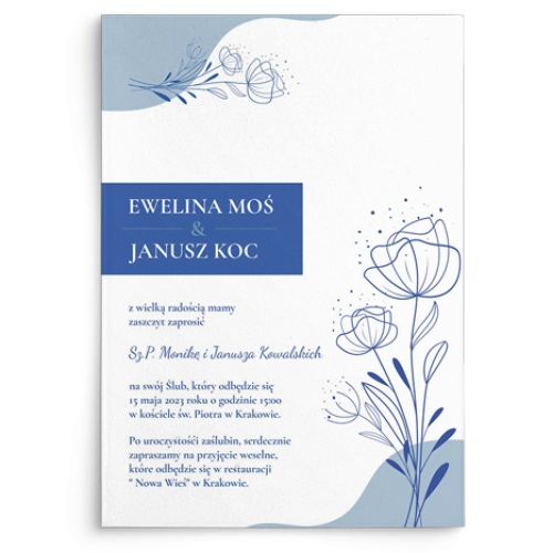 Zaproszenia ślubne Flores de campo - motyw 3