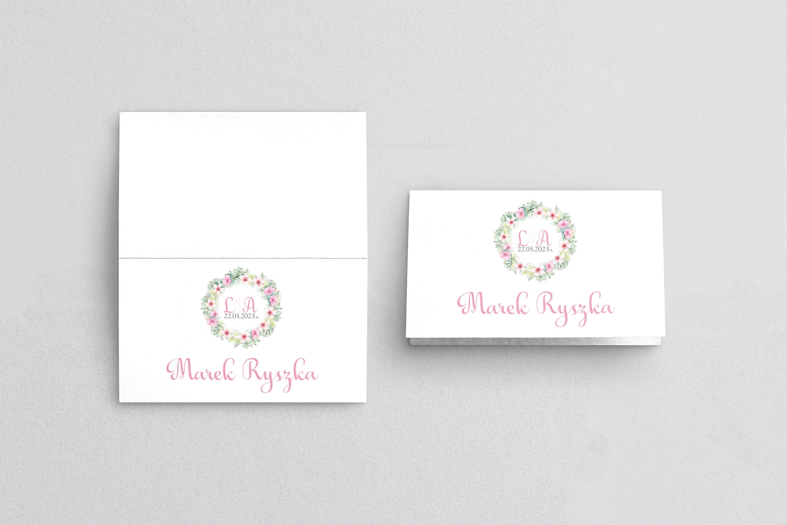 Winietki ślubne składane Rustical Motyw 6