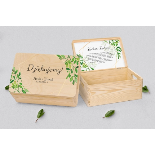 Skrzyneczka dla Rodziców - naturalna Flowers & Frame Motyw 3