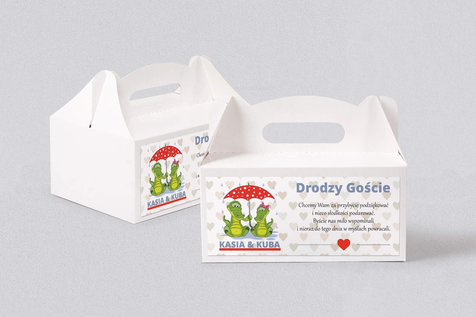 Pudełko na ciasto weselne Uroczy Deszcz Motyw 17