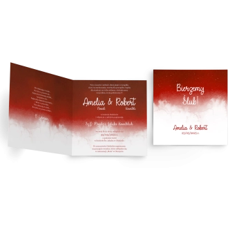 Zaproszenia ślubne Cloud - Składane Kwadrat Motyw 2