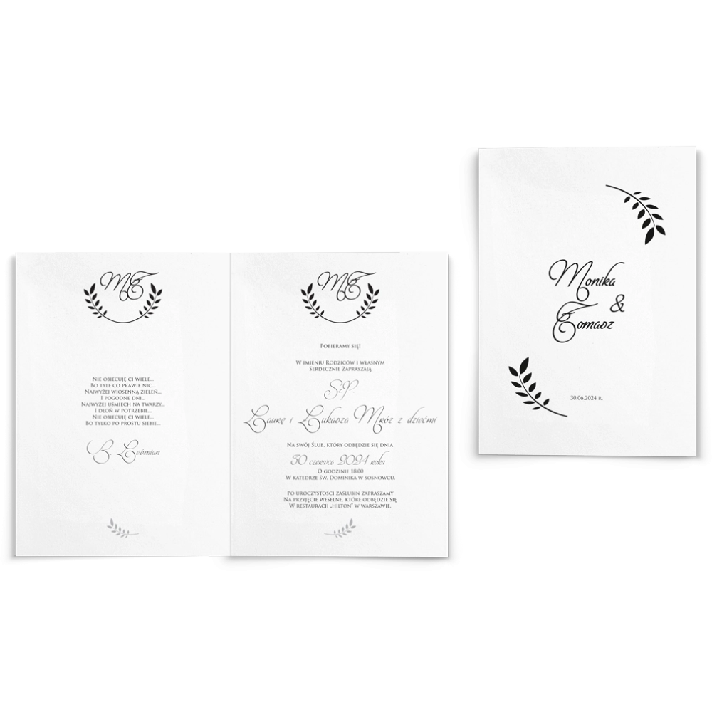 Zaproszenia ślubne Alloro - Składane Motyw 1