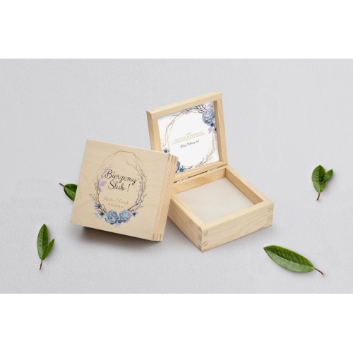 Pudełko na obrączki naturalne - Flowers & Frame Motyw 6