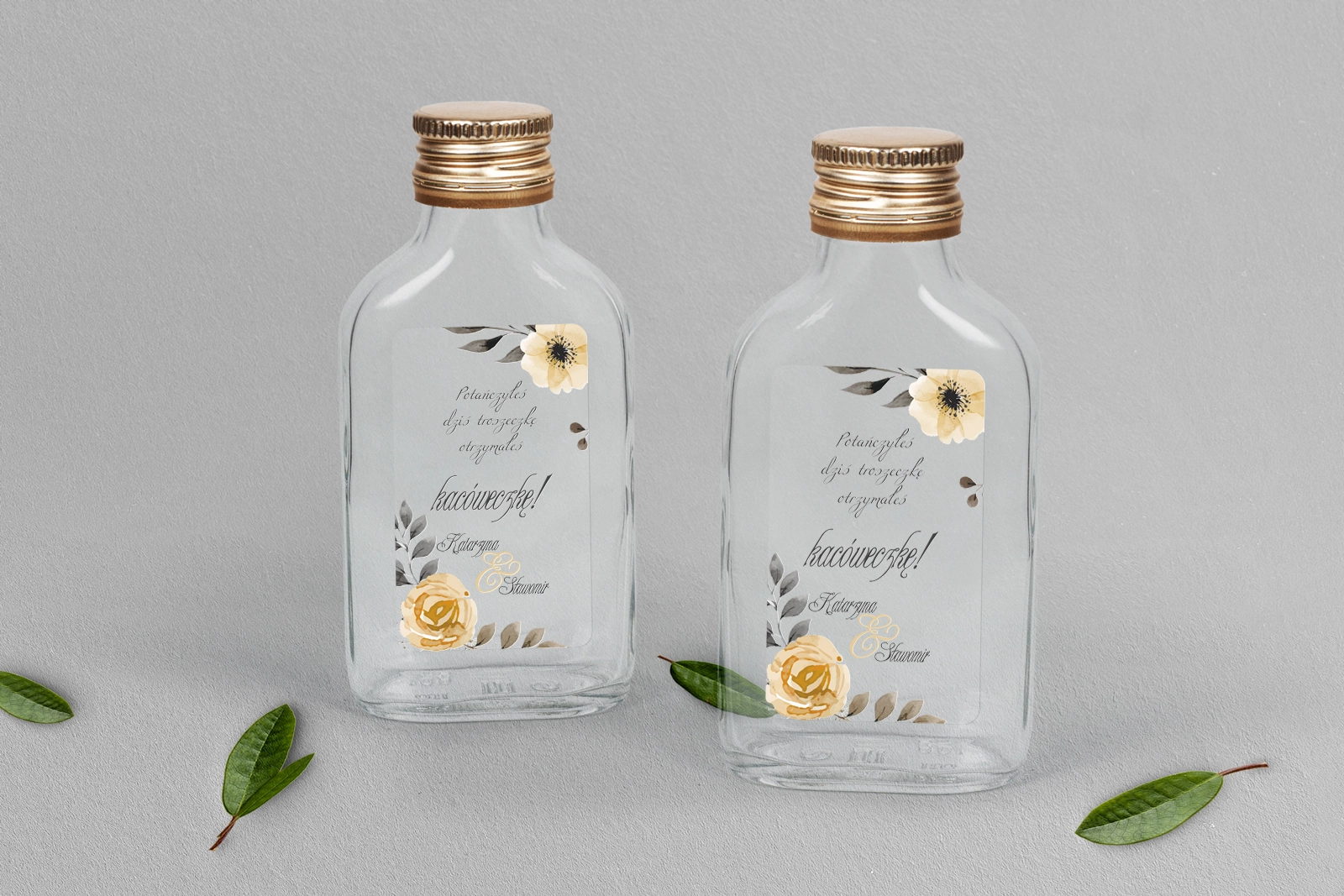 Buteleczka - Piersiówka Akwarelowe Wianki Motyw 4