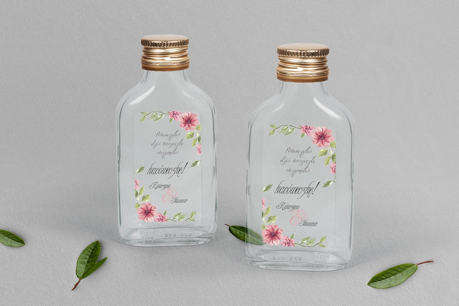 Buteleczka - Piersiówka Akwarelowe Wianki Motyw 6