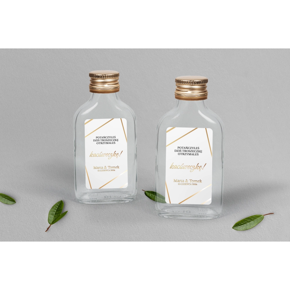 Buteleczka - Piersiówka Marmur & Złoto - Motyw 1