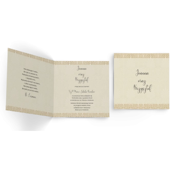 Zaproszenia ślubne Vintage - Składane Kwadrat Motyw 1