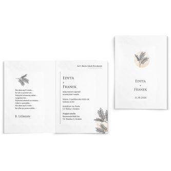 Zaproszenia ślubne Madlen - Składane motyw 2