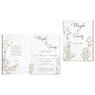 Zaproszenia ślubne Biały Czas - Składane Motyw 1