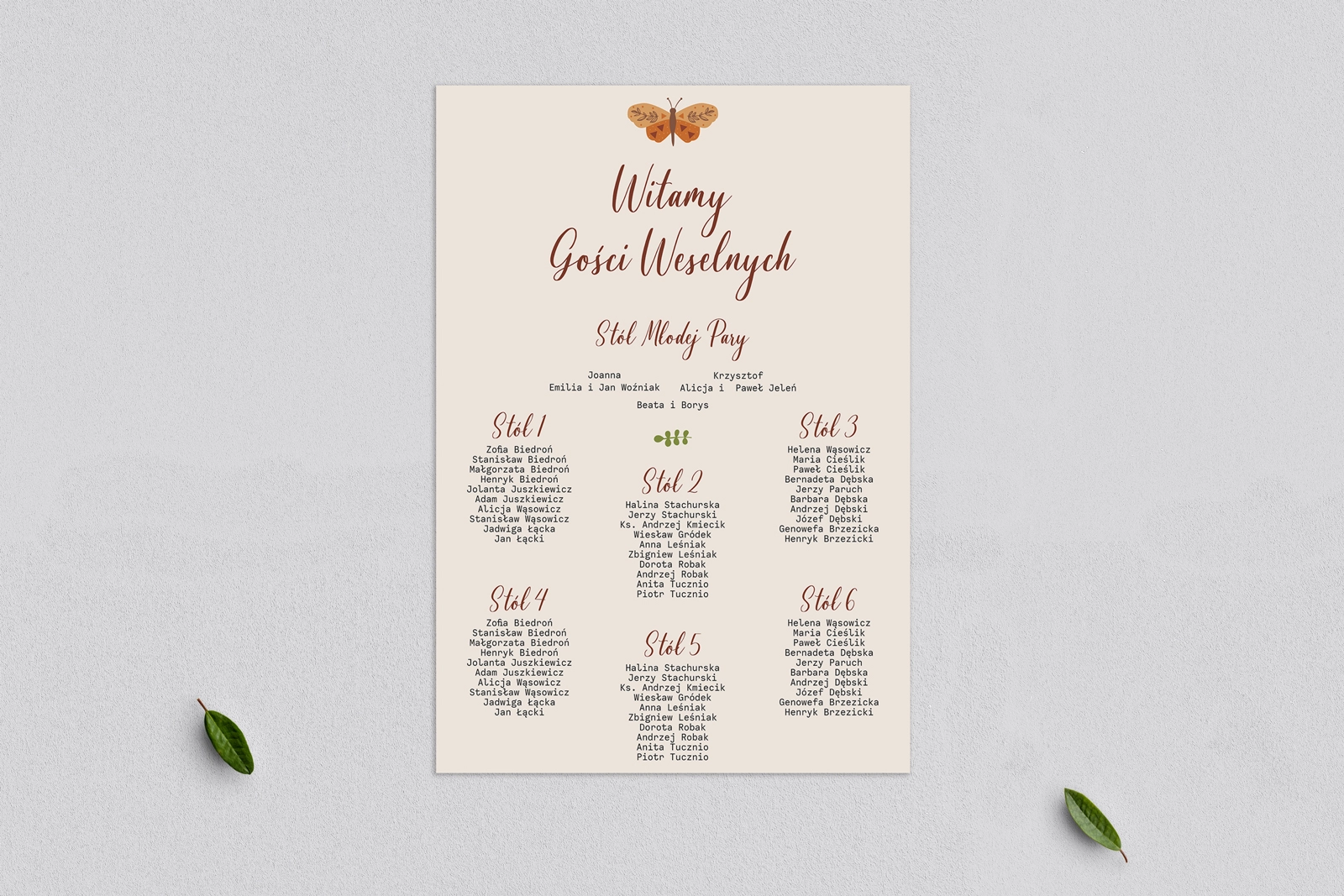 Plan stołów weselnych Butterflies - Motyw 4