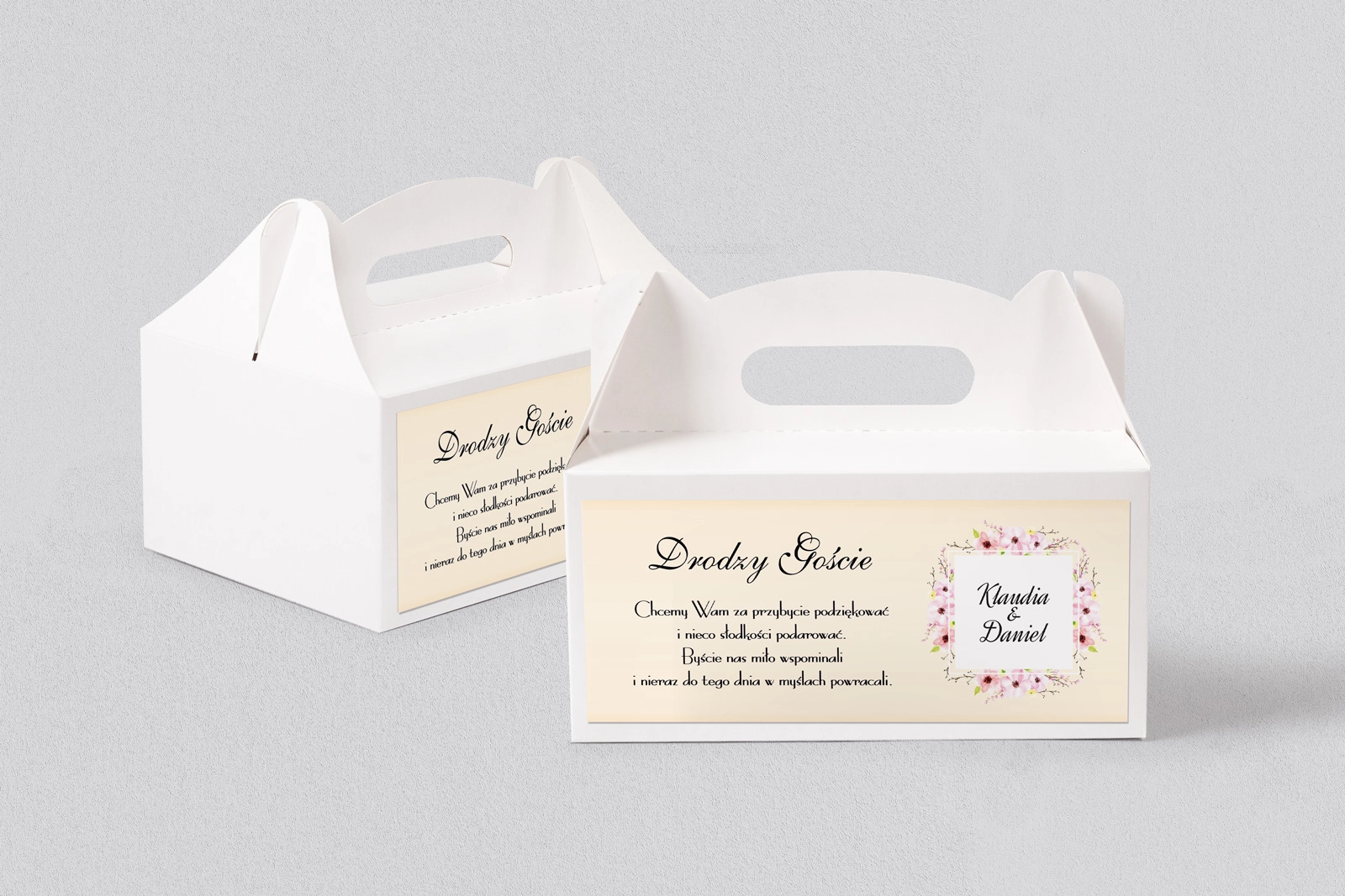 Pudełko na ciasto weselne Love Motyw 11