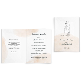 Zaproszenia ślubne True Love - Składane motyw 1