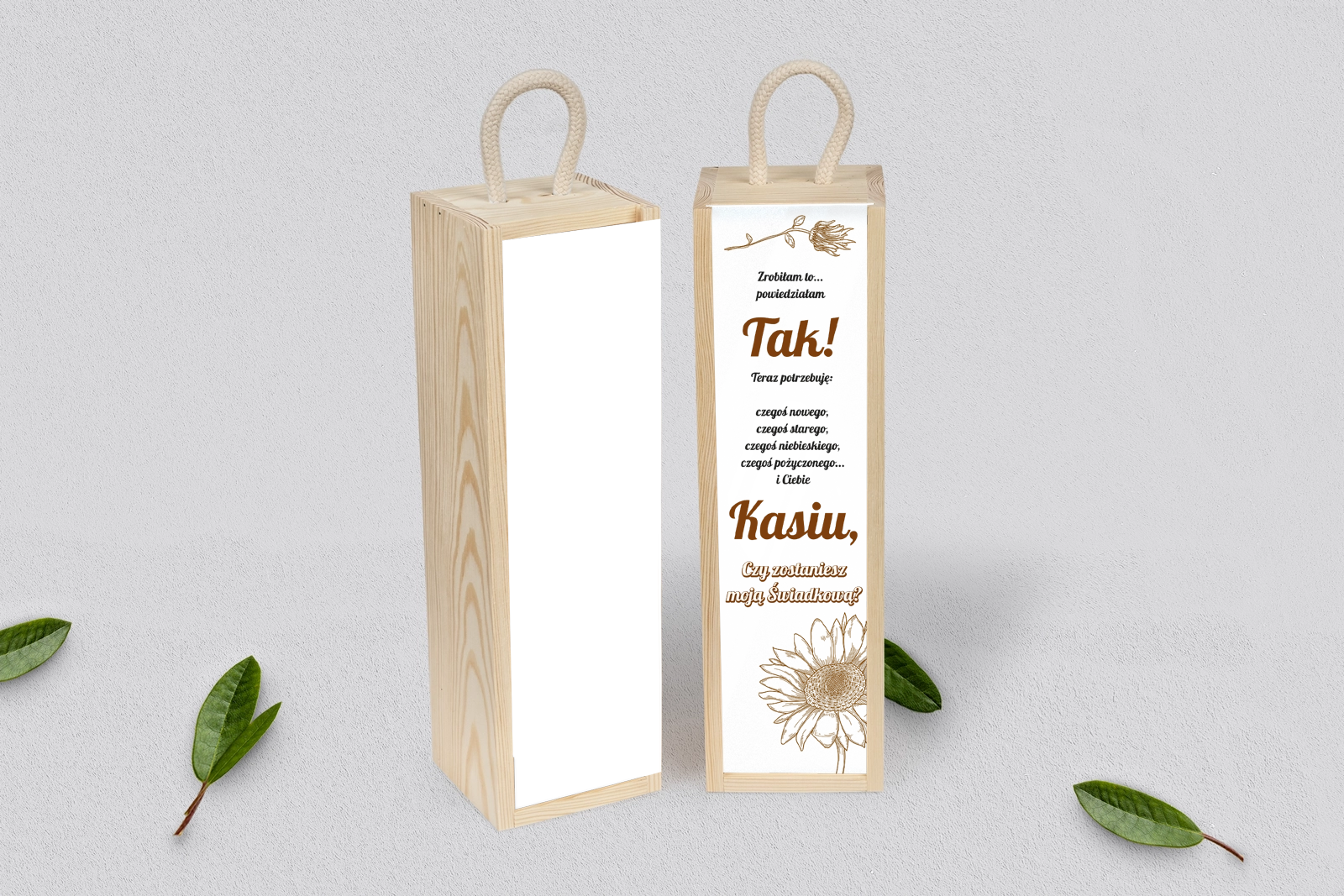 Prośba o Świadkowanie - SNW Akryl naturalna Sunflowers Motyw 3